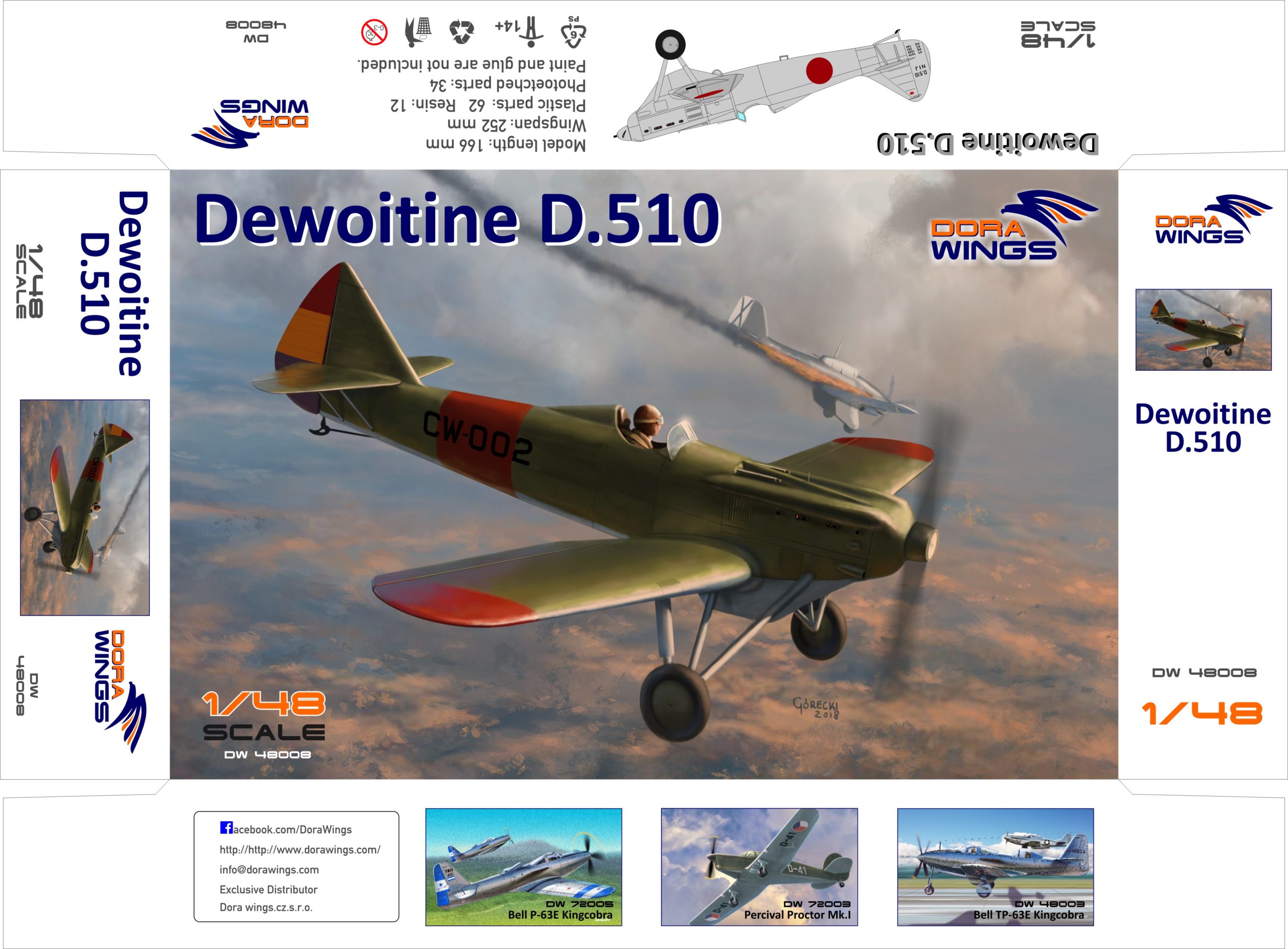 DW 48008 Dewoitine D.510 Spanish Civil War Model Kit